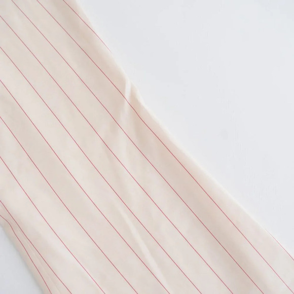 Orseund Iris Cream w Red Pinstripe Wide Leg Mid-Rise Crop Dress Pants Trousers 6 - Picture 8 of 14